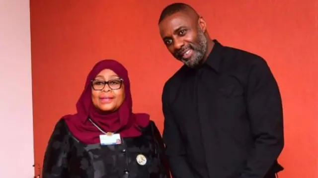 Idris Elba with President Samia Hassan