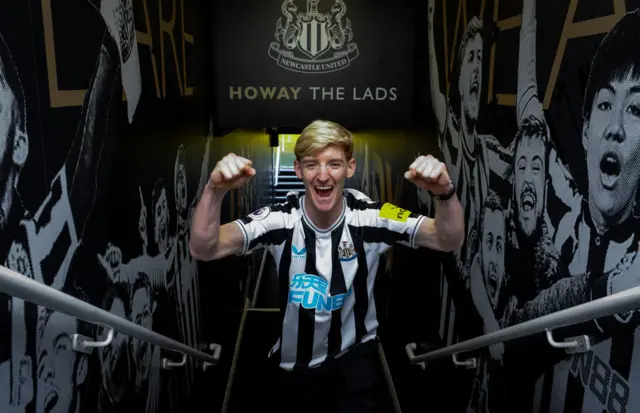 Anthony Gordon after signing for Newcastle