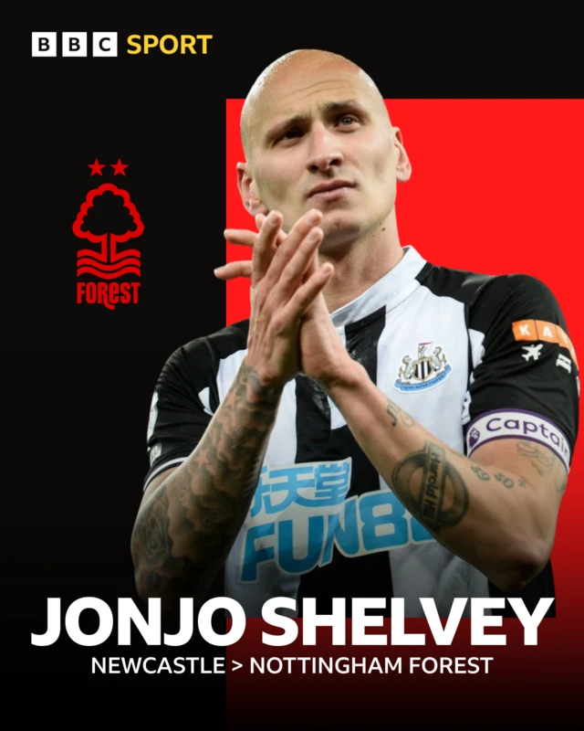 Jonjo Shelvey Newcastle to Nottingham\m Forest graphic