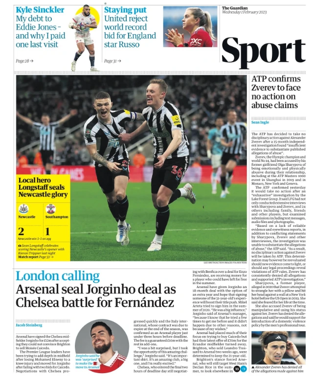 Guardian back page