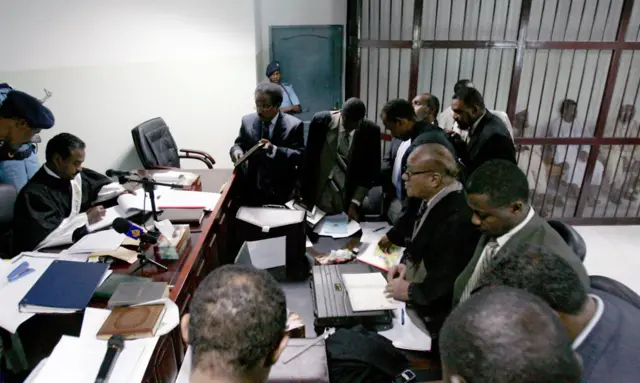 Suspects at Sudanese court