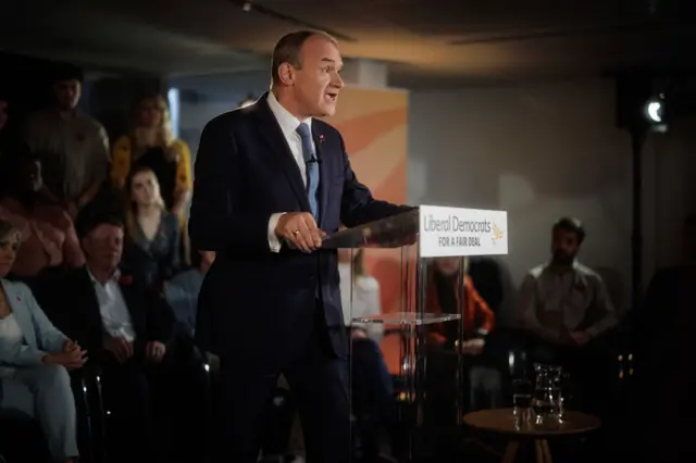 Liberal Democrat leader Sir Ed Davey speaks at a party event in November