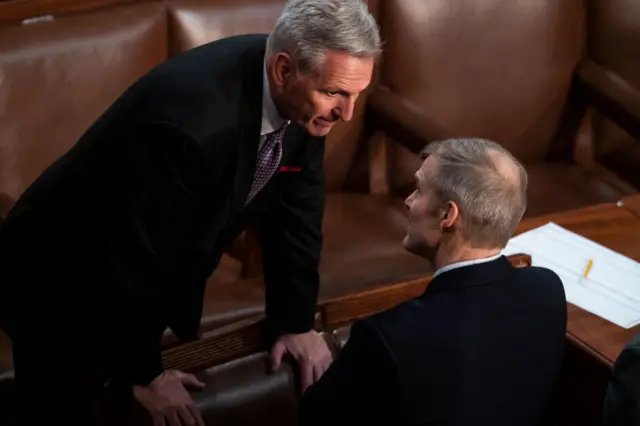 Kevin McCarthy and Jim Jordan earlier today.