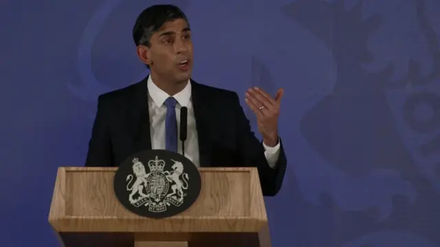 Rishi Sunak giving a speech