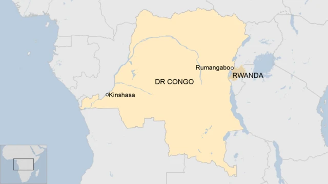 A map of Democratic Republic of Congo