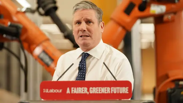 Keir Starmer speaking in east London