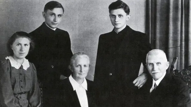 The Ratzinger family with Joseph (top right)