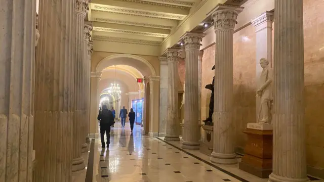 The halls of the US House of Representatives, looking quiet with few people present