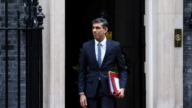 Prime Minister Rishi Sunak leaves 10 Downing Street