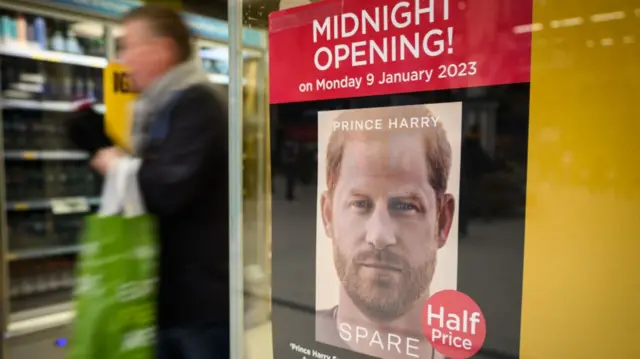 An advertisement of Prince Harry's memoir