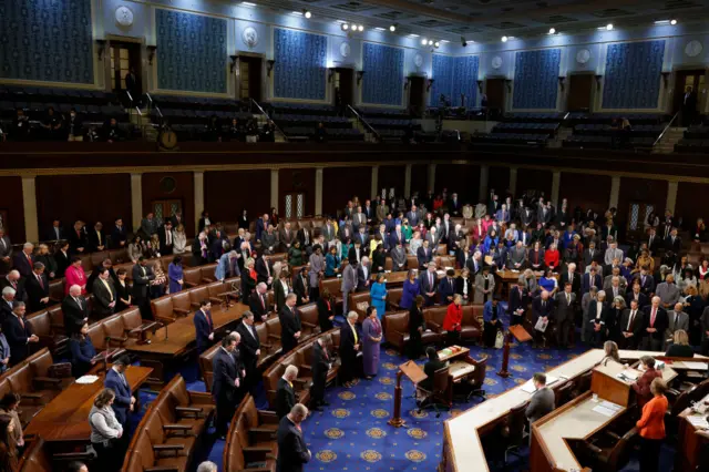 The U.S. House of Representatives convene in the House Chamber for the third day of elections for Speaker of the House at the U.S. Capitol Building on January 05, 2023 in Washington, DC.