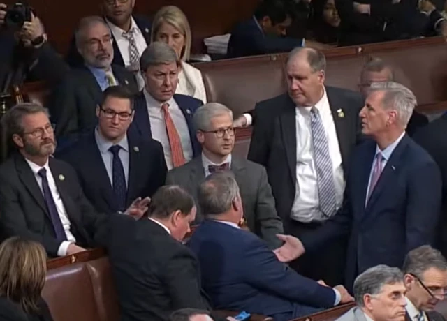 Kevin McCarthy argues with holdout Matt Gaetz