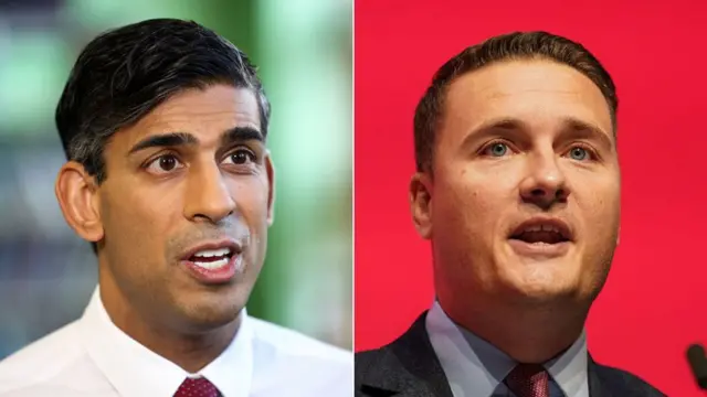 Prime Minister Rishi Sunak and Labour's Wes Streeting