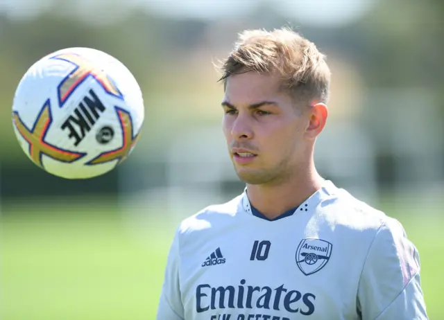 Arsenal's Emile Smith Rowe in training