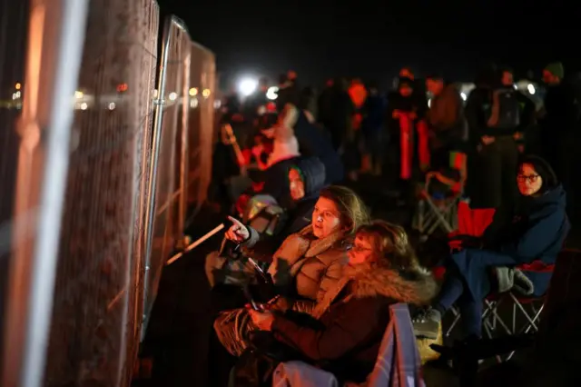 Spectators gather at Cornwall Airport Newquay to watch the first ever UK launch of Virgin Orbit's LauncherOne rocket from Spaceport Cornwall in Newquay, Britain, January 9, 2023.