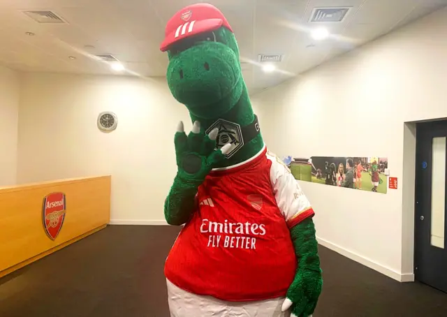 Arsenal mascot Gunnersaurus