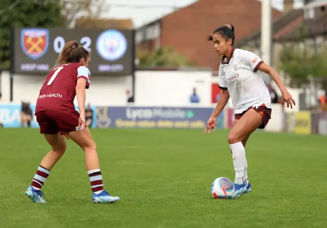 Manchester City's Mary Fowler and West Ham's Lisa Evans