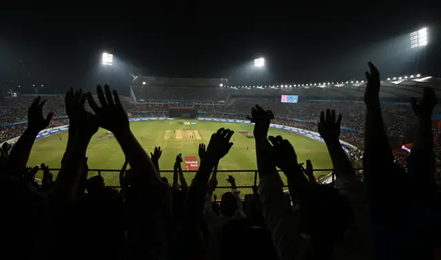 General view of fans at the Pakistan v Sri Lanka World Cup game