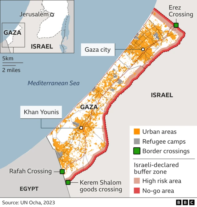 Map of border crossings