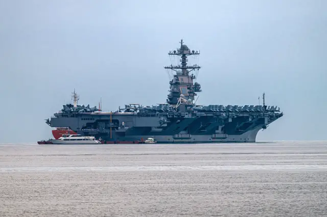 US Navy aircraft carrier USS Gerald R Ford (file photo)