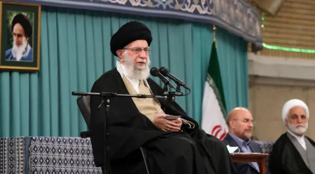 Iran's supreme leader speaking at a ceremony last week