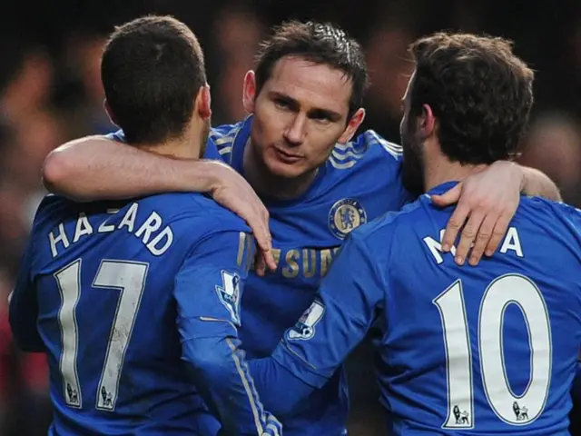 Eden Hazard, Frank Lampard and Juan Mata