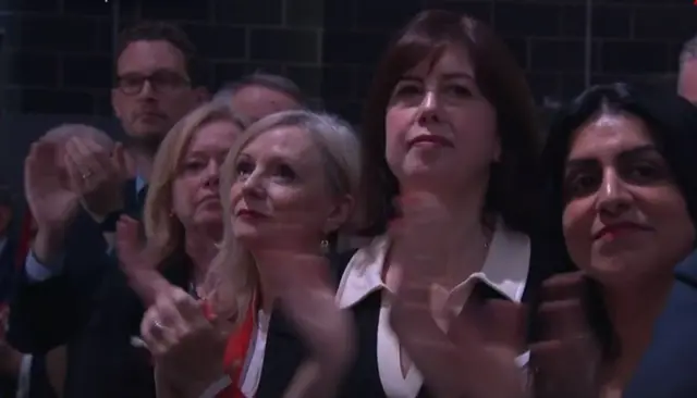 Lucy Powell and Tracey Brabin applaud