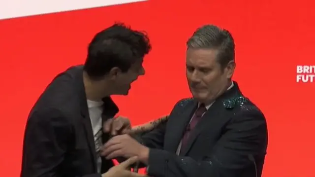Starmer speech interrupted