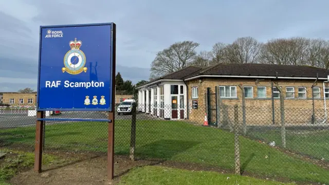 Signage outside RAF Scampton