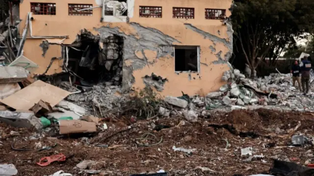 A destroyed house in kibbutz Be'eri