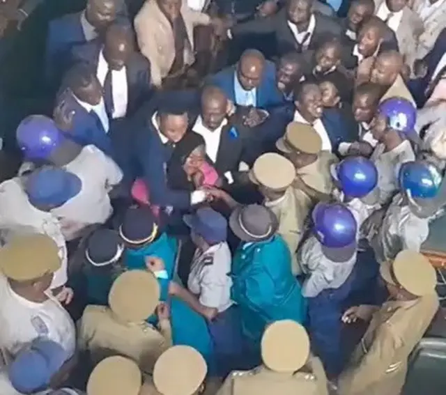 Police in Zimbabwe's parliament - 10 October 2023