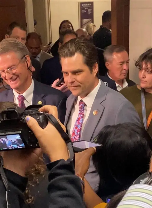 Matt Gaetz talking to reporters