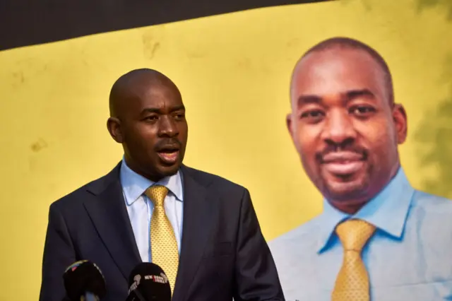 CCC President Nelson Chamisa holds press conference after Zimbabwean general election