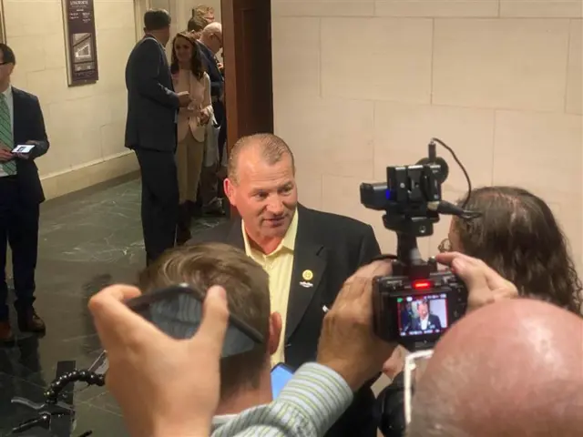 Texas Rep Troy Nehls speaks to reporters after a closed-door Republican meeting