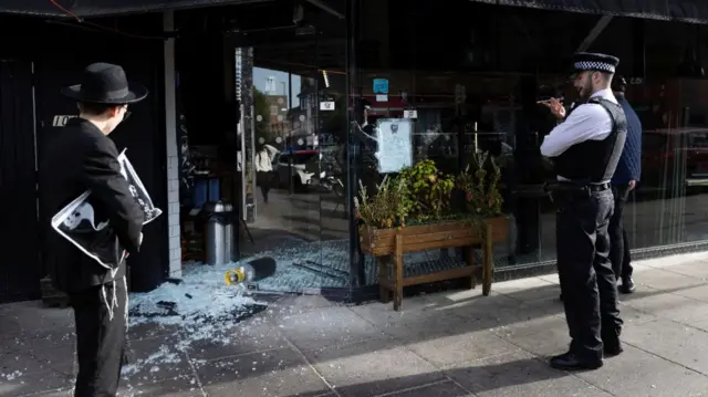 A Kosher restaurant in Golders Green, London, was vandalised and had "Free Palestine" painted on it