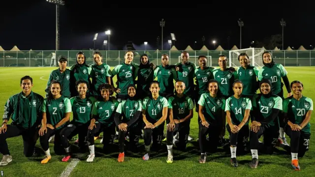 Saudi Arabia women's national team during training