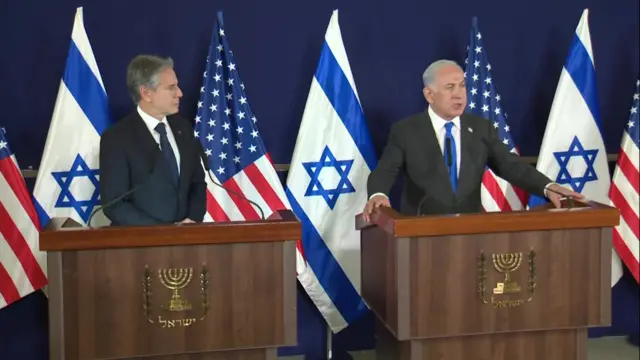 Antony Blinken and Benjamin Netanyahu at the news conference