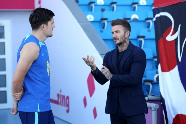 David Beckham and Harry Maguire