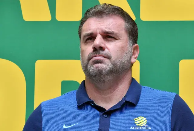 Ange Postecoglou pictured during his time as Australia boss