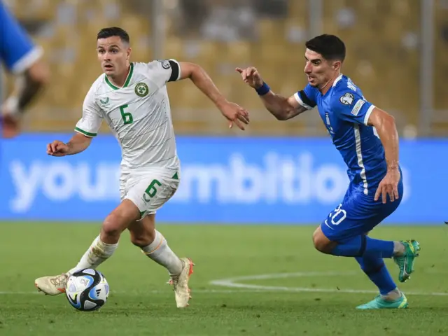 Josh Cullen in action for the Republic of Ireland