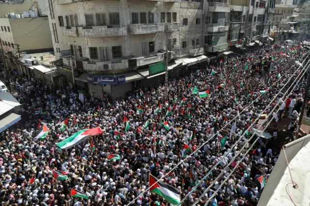 A large protest in Jordan