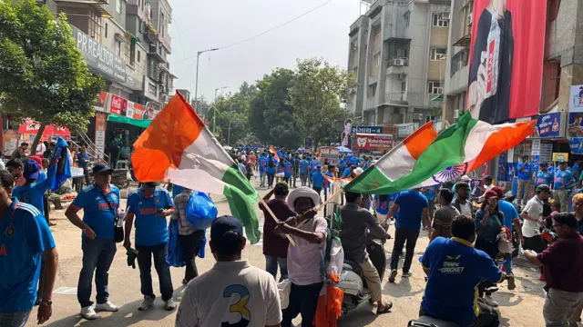 Fans near the stadium