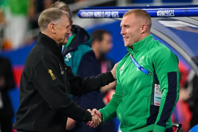 Keith Earls and Joe Schmidt