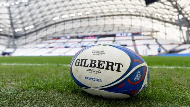 Ball on pitch at Stade Velodrome