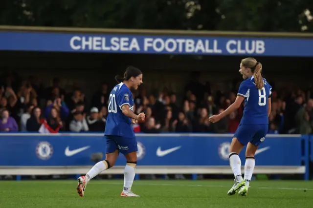 Sam Kerr celebrates