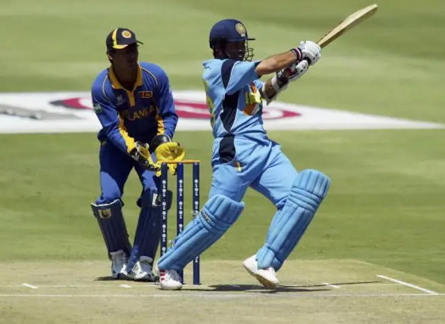 Sachin Tendulkar of India prepares to pull for four during the ICC Cricket World Cup 2003 Super Sixes match between Sri Lanka and India held on March 10, 2003 at The Wanderers, in Johannesburg, South Africa