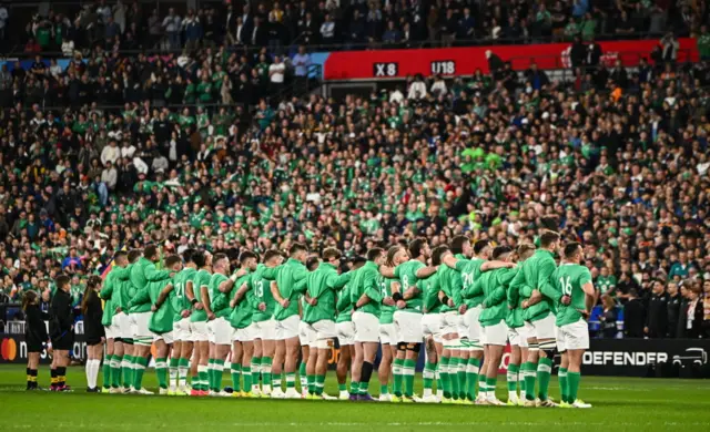 Ireland team before the match