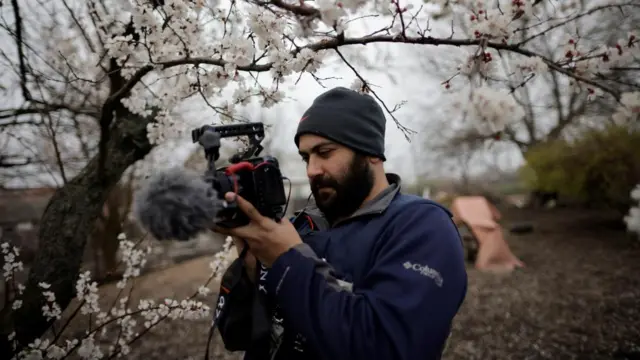 Issam Abdallah seen working in Ukraine