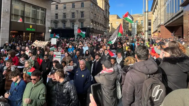 Pro-Palestinian march in Glasgow