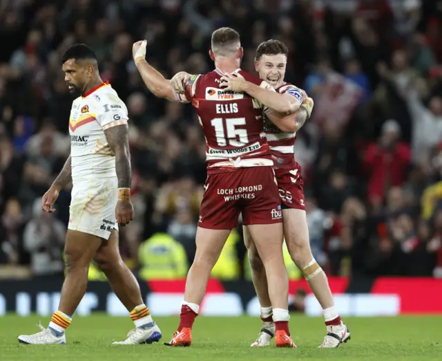 Wigan celebrate winning the Grand Final